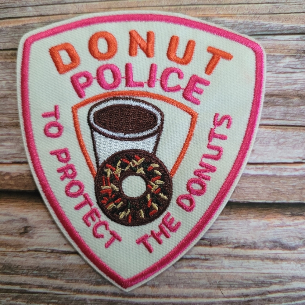 Dunkin Donuts Donut Police To Protect 90'S Vintage Embroidered Iron on Patch